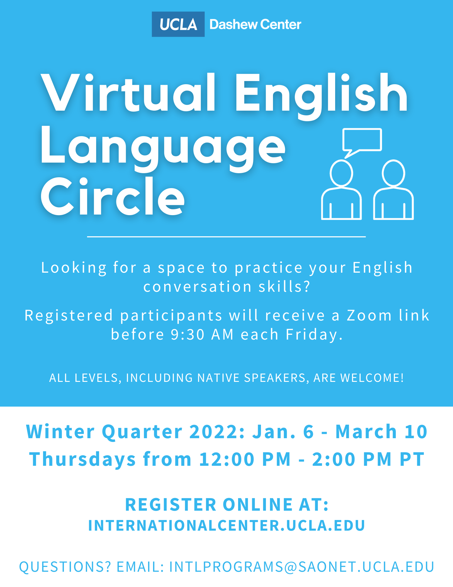 English Language Circle Winter 2022 flyer