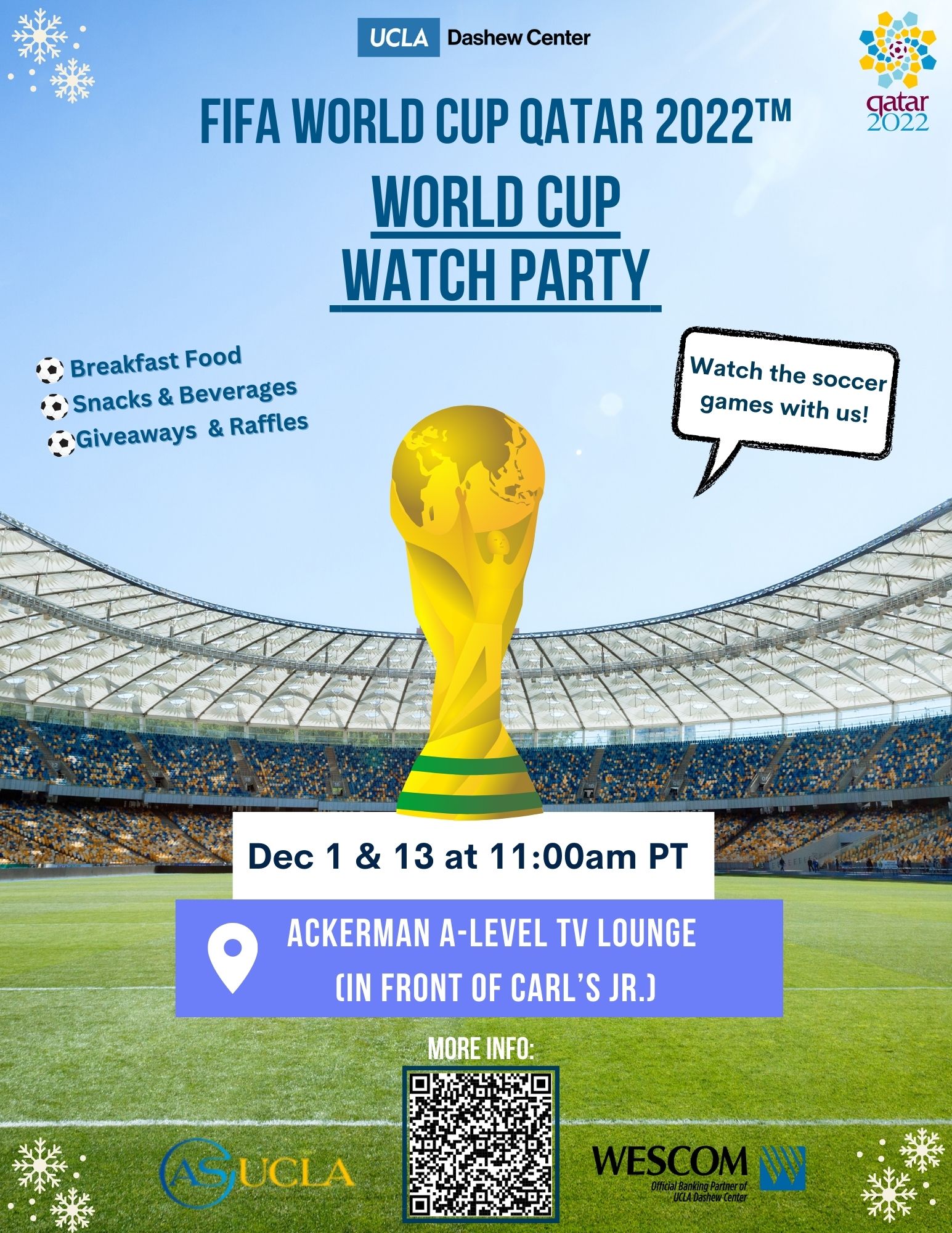 World Cup Watch Party 2022 Dec13 flyer