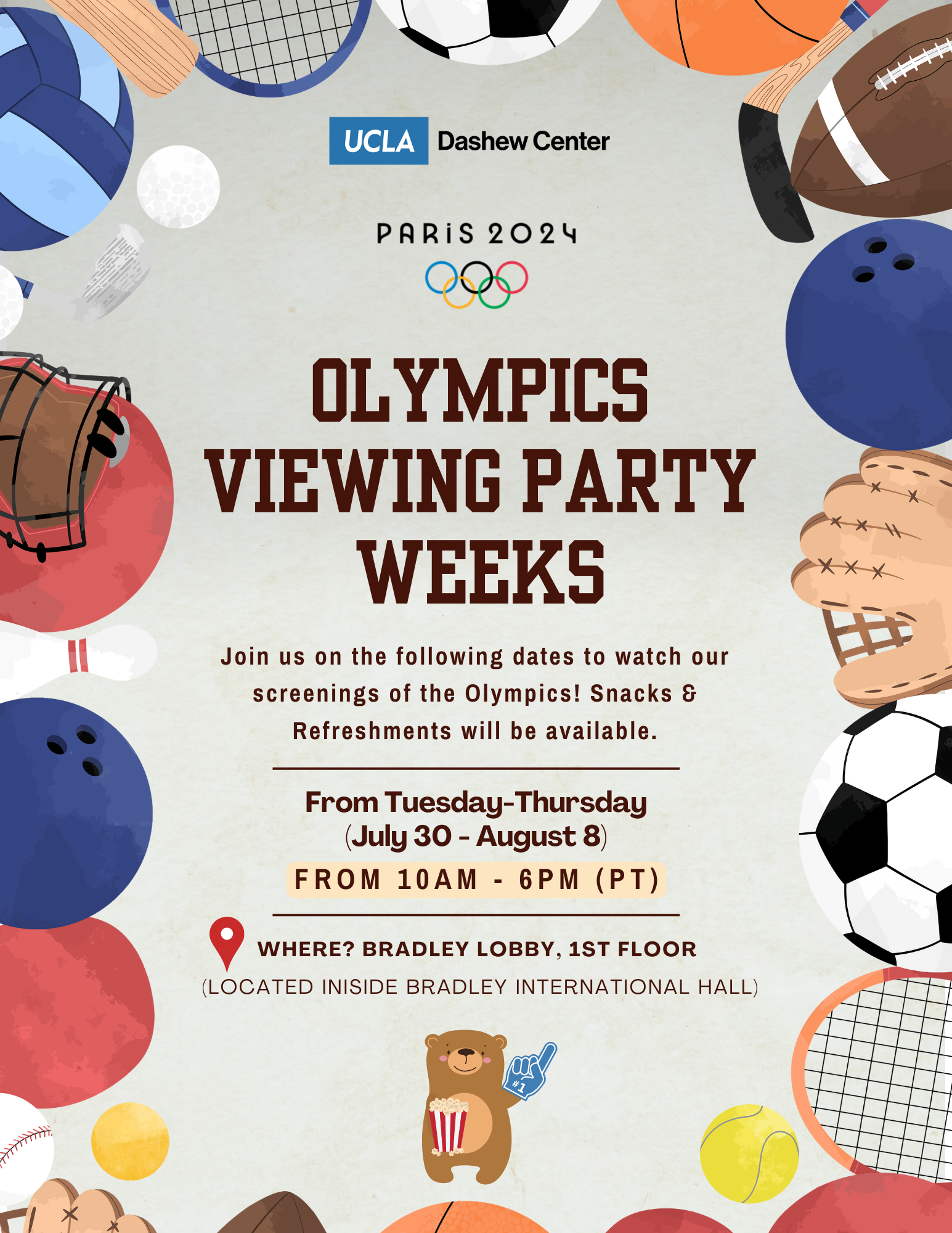 Olympic Viewing Party Week flyer