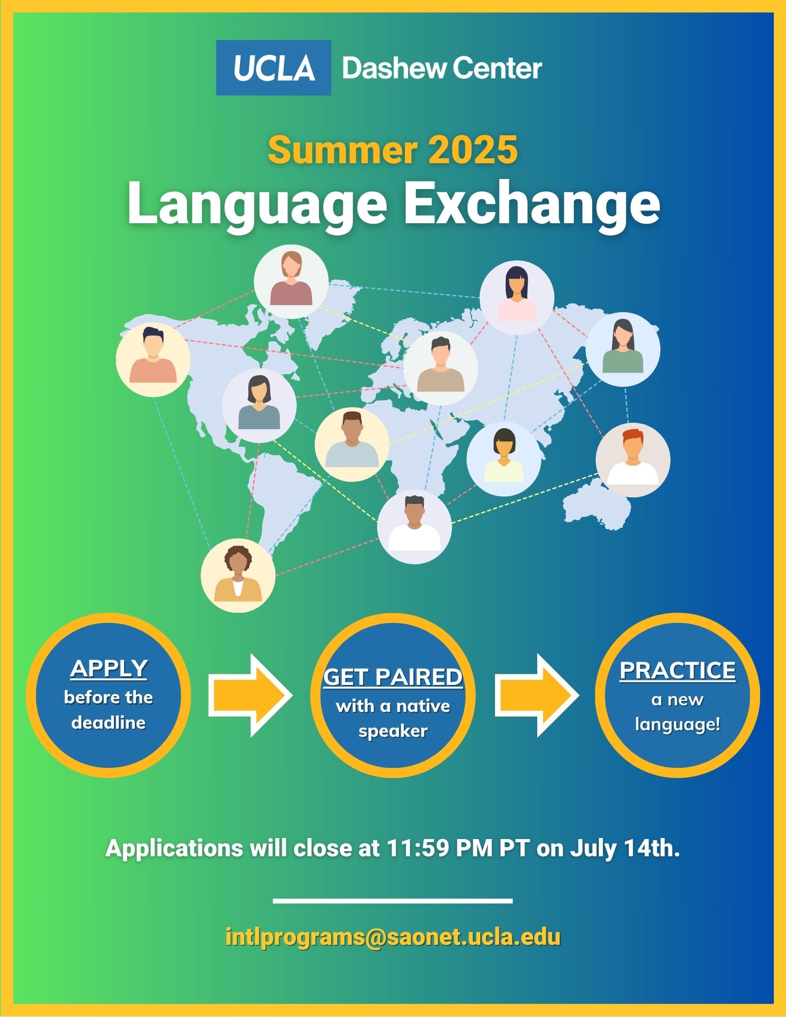 Summer 2025 Language Exchange flyer