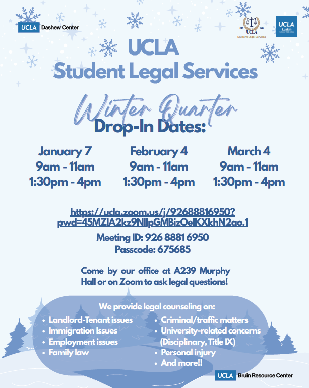 Student Legal Clinics flyer