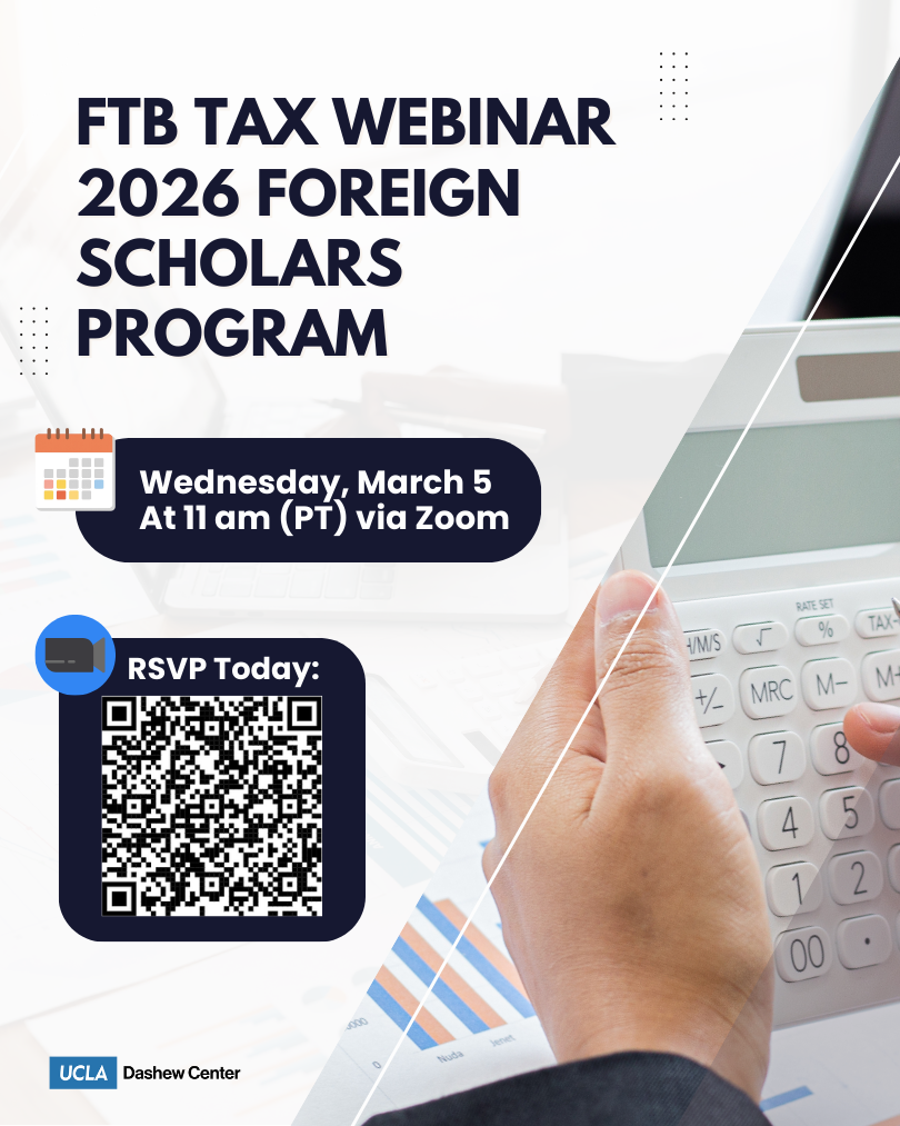 FTB Tax Webinar 2026 Foreign Scholars Program flyer